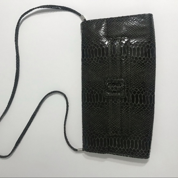 Snakeskin Clutch Green - Picture 2 of 7